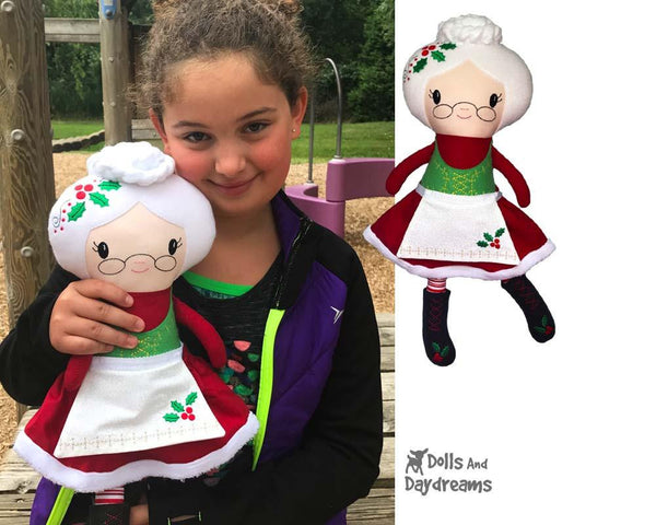 ITH Mrs. Claus Machine Embroidery doll Pattern by dolls and daydreams