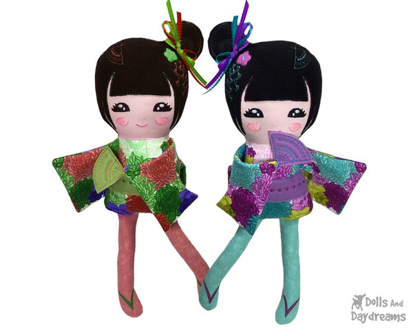 Embroidery Machine Geisha Pattern - Dolls And Daydreams - 3