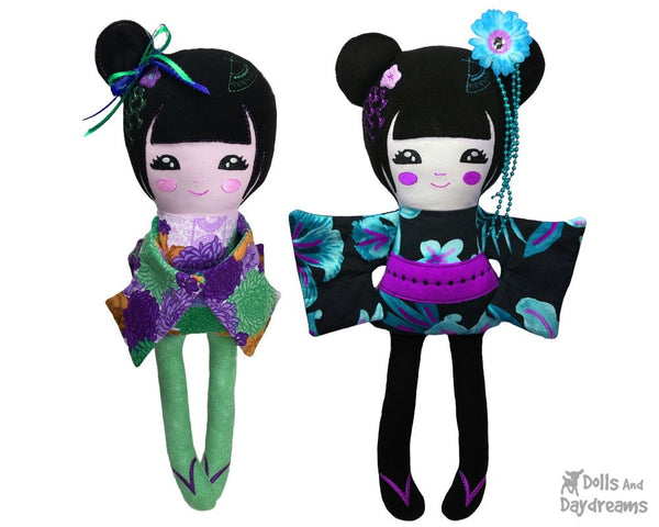 Embroidery Machine Geisha Pattern - Dolls And Daydreams - 5
