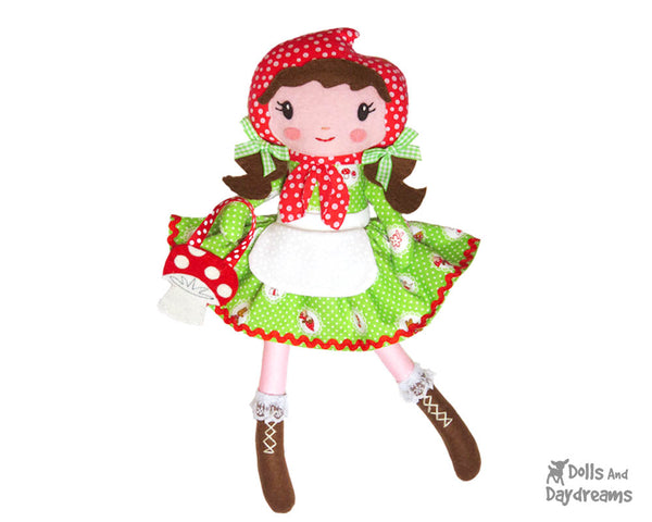 Little Red Riding Hood Cloth Doll PDF Sewing Pattern by Dolls And Daydreams DIY fairy tale fairytale woodland fabric toy