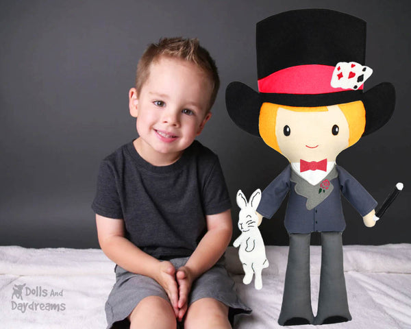 Magician and Groom Cloth doll PDF Sewing Pattern by dolls and daydreams diy customizable wedding bridal gift