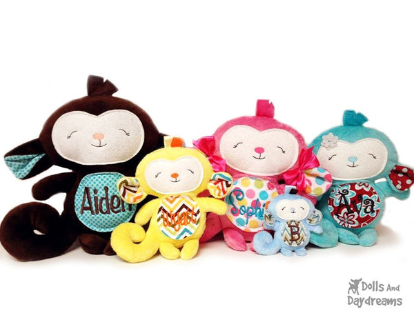 Embroidery Machine Monkey Pattern - Dolls And Daydreams - 3