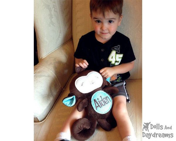 Embroidery Machine Monkey Pattern - Dolls And Daydreams - 4