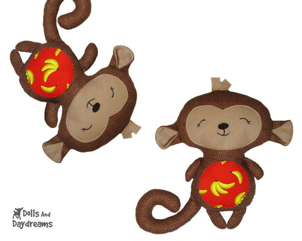 Baby Monkey Sewing Pattern - Dolls And Daydreams - 1