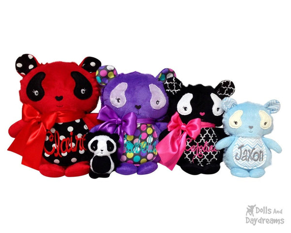 Embroidery Machine Panda ITH Pattern - Dolls And Daydreams - 3