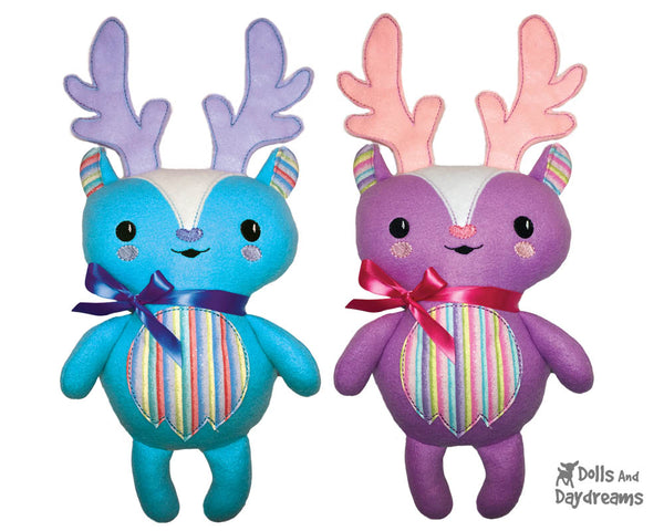 Embroidery Machine Reindeer Soft toy Pattern - DIY ITH Christmas plushie Dolls And Daydreams - 1