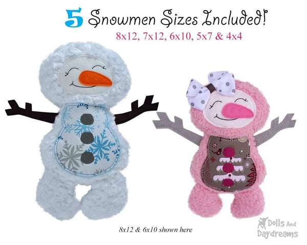 Embroidery Machine Snowman ITH Pattern - Dolls And Daydreams - 3