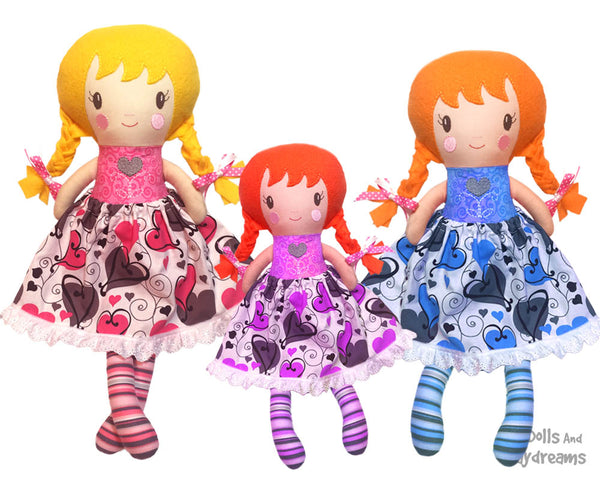 ITH Sweet Sister Doll Pattern by Dolls And Daydreams DIY In The Hoop Machine Embroidery cloth fabric toy