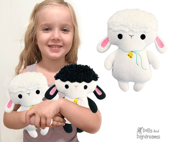 In The Hoop Tiny Tot lamb Machine Embroidery Plush toy Pattern by Dolls And Daydreams small pocket sized kids cute Easter Sheep children's stuffie diy