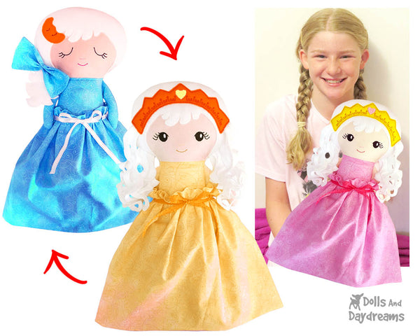 ITH Machine Embroidery Topsy Turvy Doll Pattern DIY Cute Plush kids old fashion flip dolly Toy In The Hoop by Dolls And Daydreams