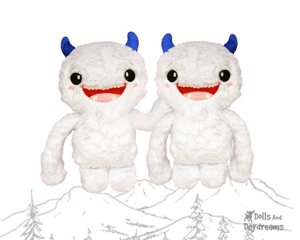 Yeti PDF Sewing Pattern cute abominable snowman diy kids toy plushie by Dolls And Daydreams