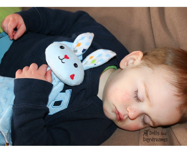 Bunny Rabbit Lovie Baby Blanket Sewing Pattern by dolls and daydreams