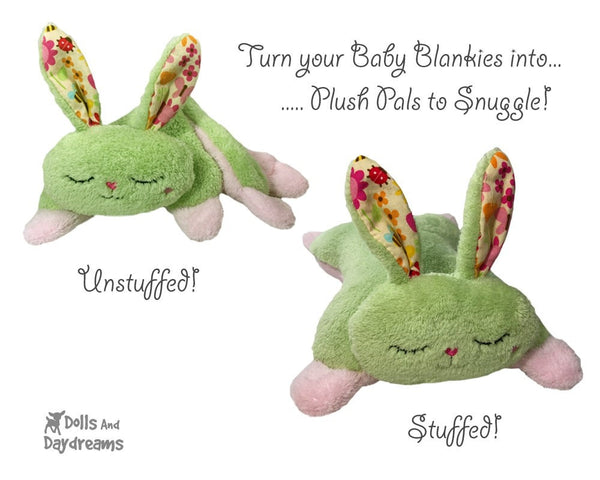 stuffed bunny plush sewing pattern DIY Easter gift 
