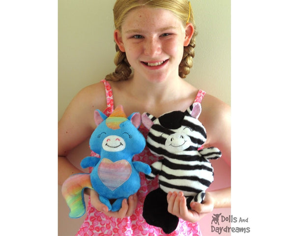 Baby Unicorn Zebra Horse Sewing Pattern - Dolls And Daydreams - 6