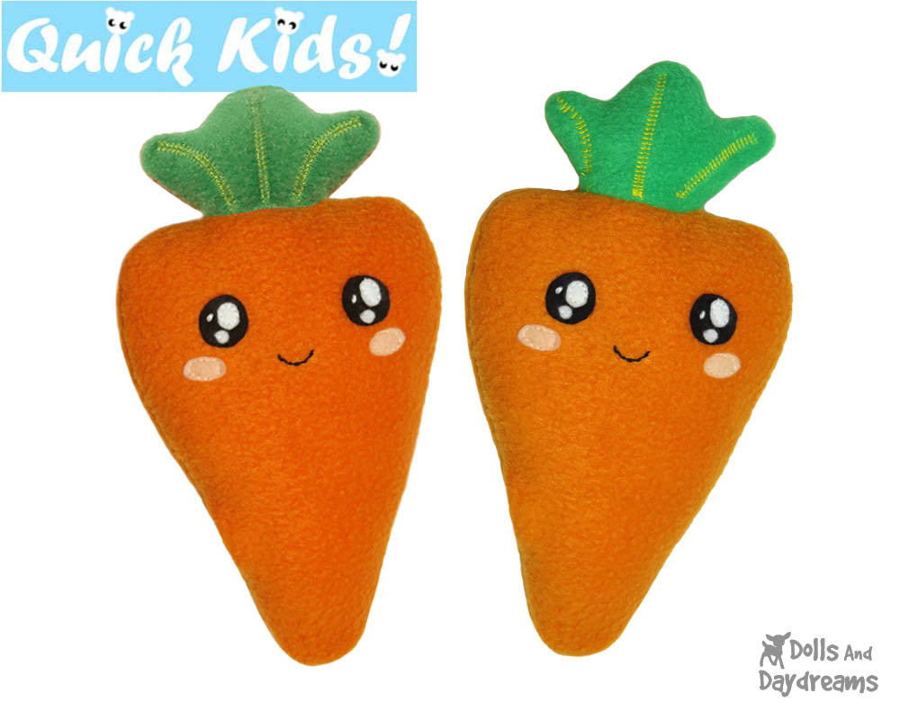 Quick Kids Carrot Softie Sewing Pattern Plush Toy by Dolls And Daydreams