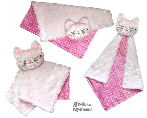 ITH Cat Baby Blanket Lovie Machine Embroidery Pattern by dolls and daydream 2