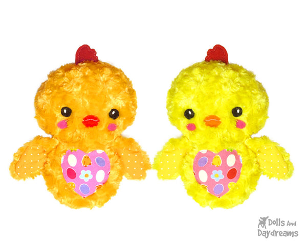 Easter Chick Sewing Pattern by Dolls and Daydreams diy chicken softie toy 