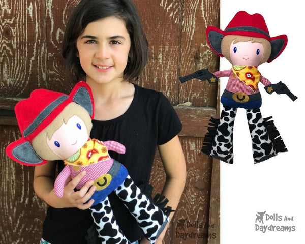 Embroidery Machine ITH Cowboy Country Cloth Doll by Dolls And Daydreams