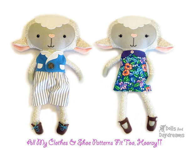 Lamb Sewing Pattern - Dolls And Daydreams - 4