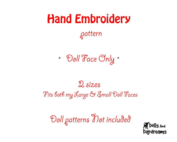 Hand Embroidery Or Painting Kawaii Girl Doll Face Pattern - Dolls And Daydreams - 2