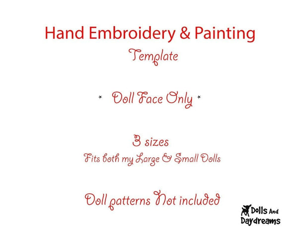 Hand Embroidery Or Painting Tiny Tot Doll Faces Pattern Pack
