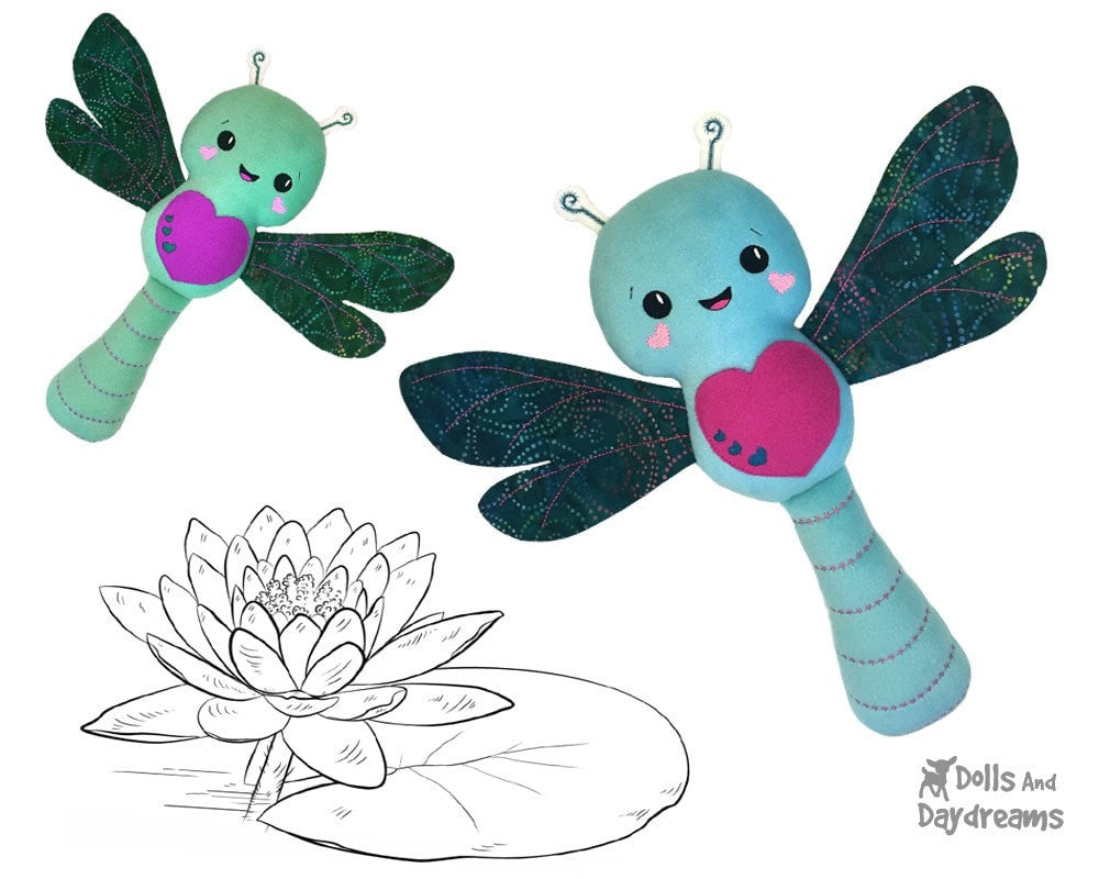 Embroidery Machine Dragonfly Pattern Stuffie