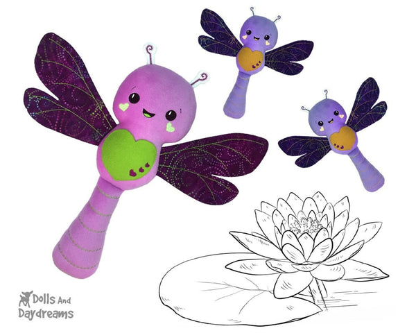 Embroidery Machine Dragonfly Pattern Softie toy
