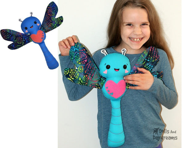 PDF Dragonfly Sewing Pattern plush soft toy