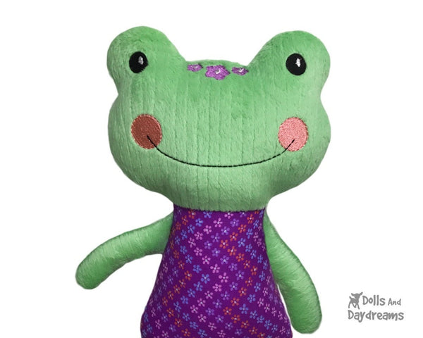 ITH Big Frog Pattern In The Hoop DIY Plushie by Dolls And Daydreams