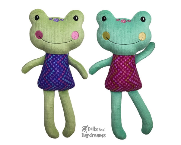 ITH Big Frog Machine Embroidery Pattern In The Hoop DIY Plush toy by Dolls And Daydreams