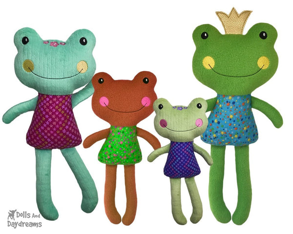 ITH Big Frog Pattern In The Hoop DIY Soft toy by Dolls And Daydreams