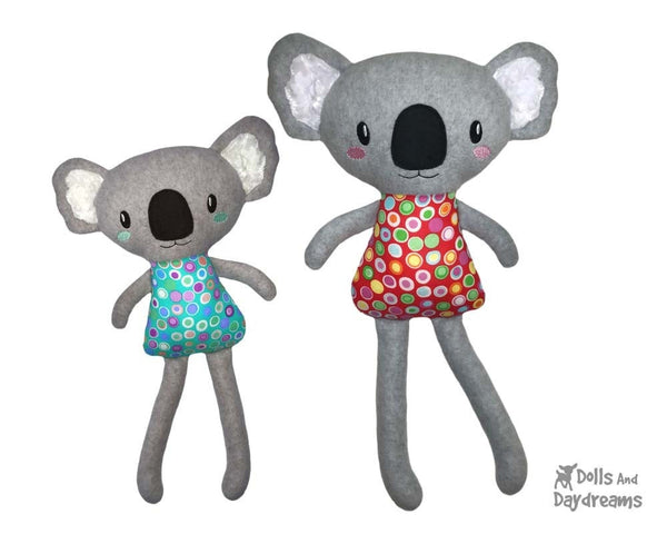 ITH Big Koala machine embroidery toy Pattern by dolls and daydreams DIY plush stuffie