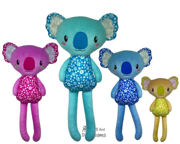 ITH Big Koala machine embroidery childrens DIY toy Pattern by dolls and daydreams