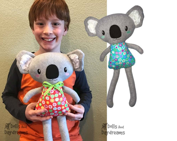 ITH Big Koala machine embroidery toy Pattern In the Hoop by dolls and daydreams