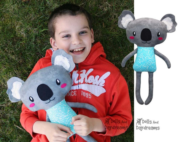 Cute Koala Sewing Pattern Softie Toy DIY Plush by Dolls And Daydreams