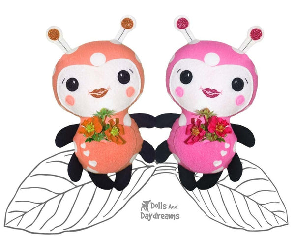 Cute Ladybug Ladybird Sewing Pattern Softie Toy Plush DIY by Dolls And Daydreams
