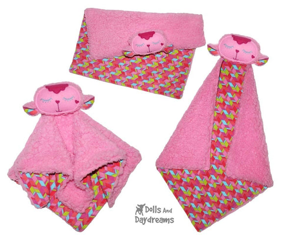 Lamb Grow with Me Baby Lovey Blanket Sewing Pattern by Dolls and Daydreams