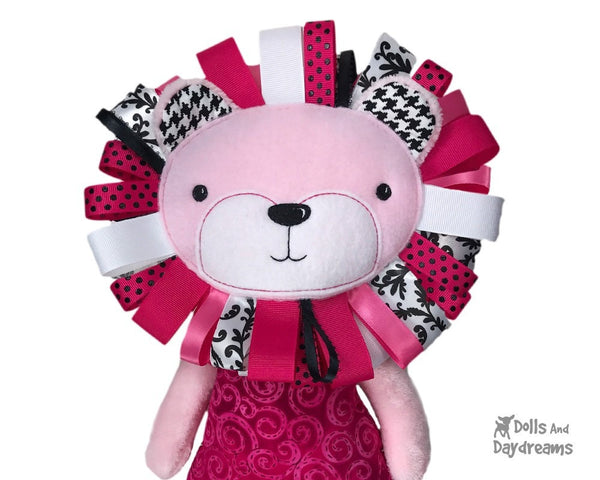 ITH Big Lion Pattern plush toy kids softie diy