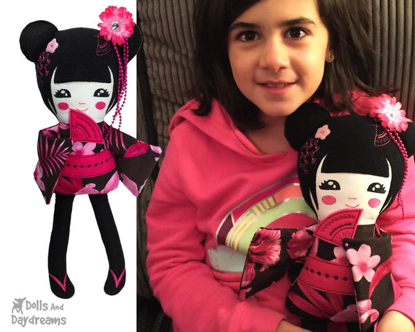 Embroidery Machine Geisha Pattern - Dolls And Daydreams - 4