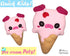 ITH Quick Kids Ice Cream Pig Pattern In The Hoop Machine Embroidery kawaii plush diy  by Dolls and Daydreams
