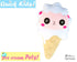Quick Kids Ice Cream lamb Sewing Pattern PDF  kawaii plush diy by Dolls and Daydreams