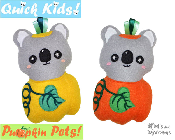 Quick Kids Pumpkin Koala Sewing Pattern by Dolls And Daydreams pdf 