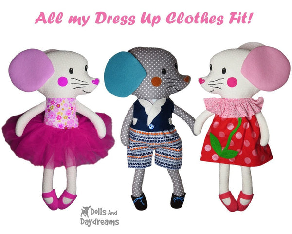 Mouse Sewing Pattern DIY Kids Plush PDF soft Toy