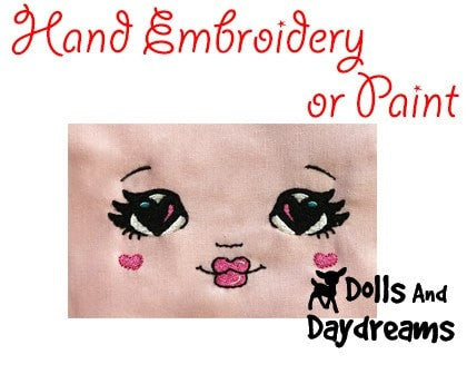 Hand Embroidery Or Painting Love U Doll Face Pattern