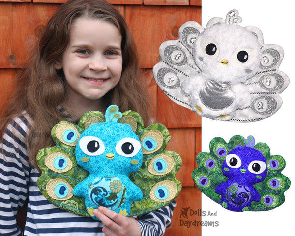Peacock PDF Sewing Pattern by Dolls And Daydreams DIY Bird softie 1