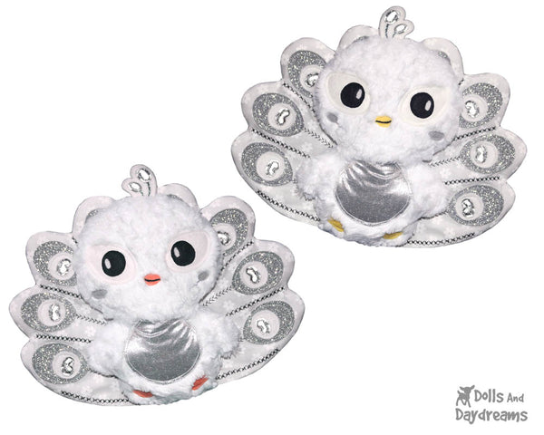 Peacock Sewing Pattern by Dolls And Daydreams DIY Bird soft toy 1