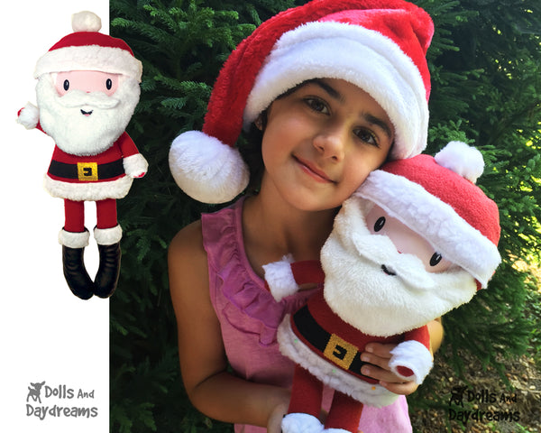 Santa Claus DIY cloth doll In The Hoop ITH Pattern by Dolls And Daydreams