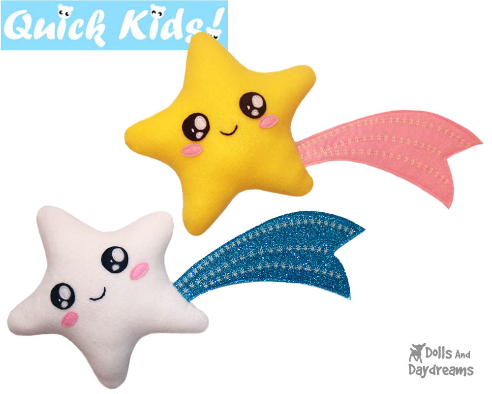 Quick Kids Shooting Star Softie Sewing Pattern teach kids to sew