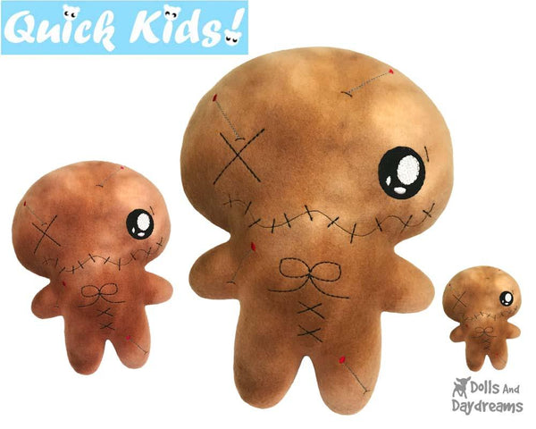 ITH Quick Kids Voodoo Pincushion Pattern Teach your Kids Machine Embroidery by Dolls And Daydreams