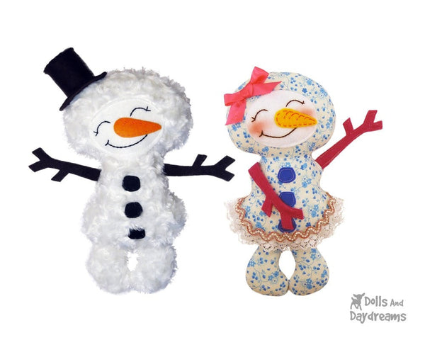 Snowman Sewing Pattern - Dolls And Daydreams - 1